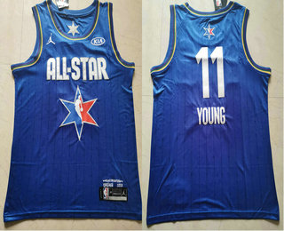 Men’s Atlanta Hawks #11 Trae Young Blue Jordan Brand 2020 All-Star Game Swingman Stitched NBA Jersey