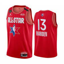 Men’s Houston Rockets #13 James Harden Red Jordan Brand 2020 All-Star Game Swingman Stitched NBA Jersey