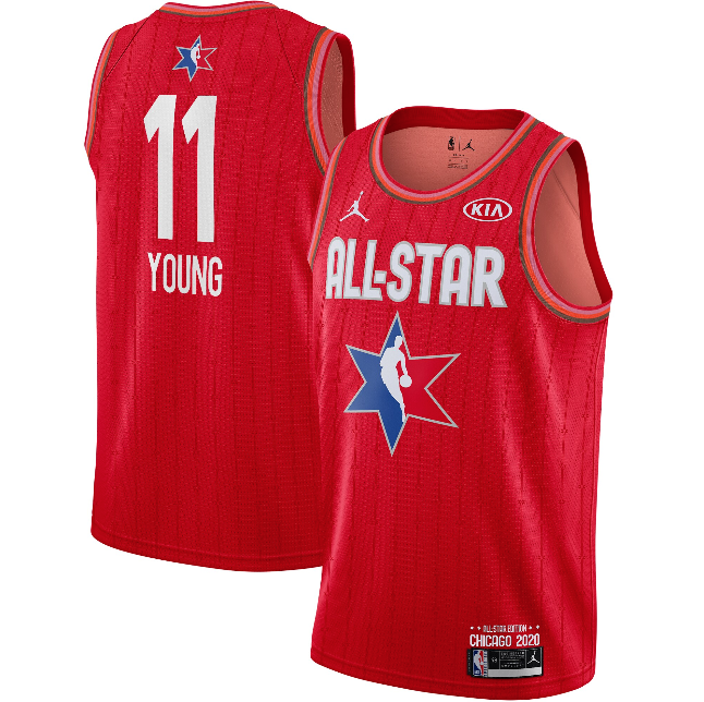 Men’s Atlanta Hawks #11 Trae Young Red Jordan Brand 2020 All-Star Game Swingman Stitched NBA Jersey