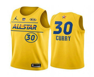 Men’s 2021 All-Star #30 Stephen Curry Yellow Western Conference Stitched NBA Jersey