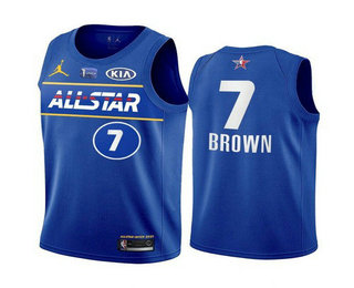 Men’s 2021 All-Star #7 Jaylen Brown Blue Eastern Conference Stitched NBA Jersey