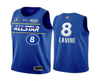 Men’s 2021 All-Star Chicago Bulls #8 Zach LaVine Blue Eastern Conference Stitched NBA Jersey