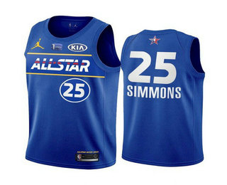 Men’s 2021 All-Star #25 Ben Simmons Blue Eastern Conference Stitched NBA Jersey