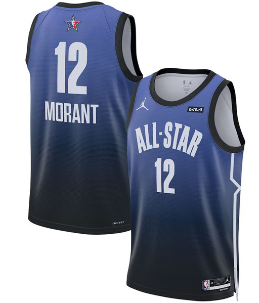 Men’s 2023 All-Star #12 Ja Morant Blue Game Swingman Stitched Basketball Jersey