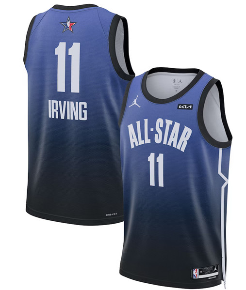 Men’s 2023 All-Star #11 Kyrie Irving Blue Game Swingman Stitched Basketball Jersey