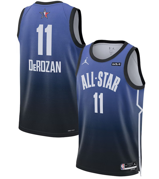 Men’s 2023 All-Star #11 DeMar DeRozan Blue Game Swingman Stitched Basketball Jersey
