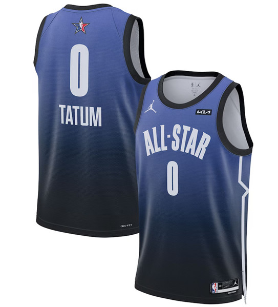 Men’s 2023 All-Star #0 Jayson Tatum Blue Game Swingman Stitched Basketball Jersey
