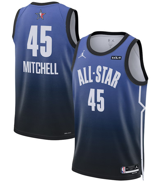 Men’s 2023 All-Star #45 Donovan Mitchell Blue Game Swingman Stitched Basketball Jersey