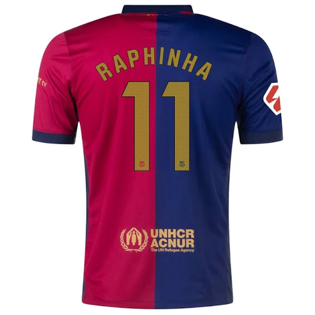 RAPHINHA #11 Barcelona Home Spotify Logo Without Text Jersey 2024/25