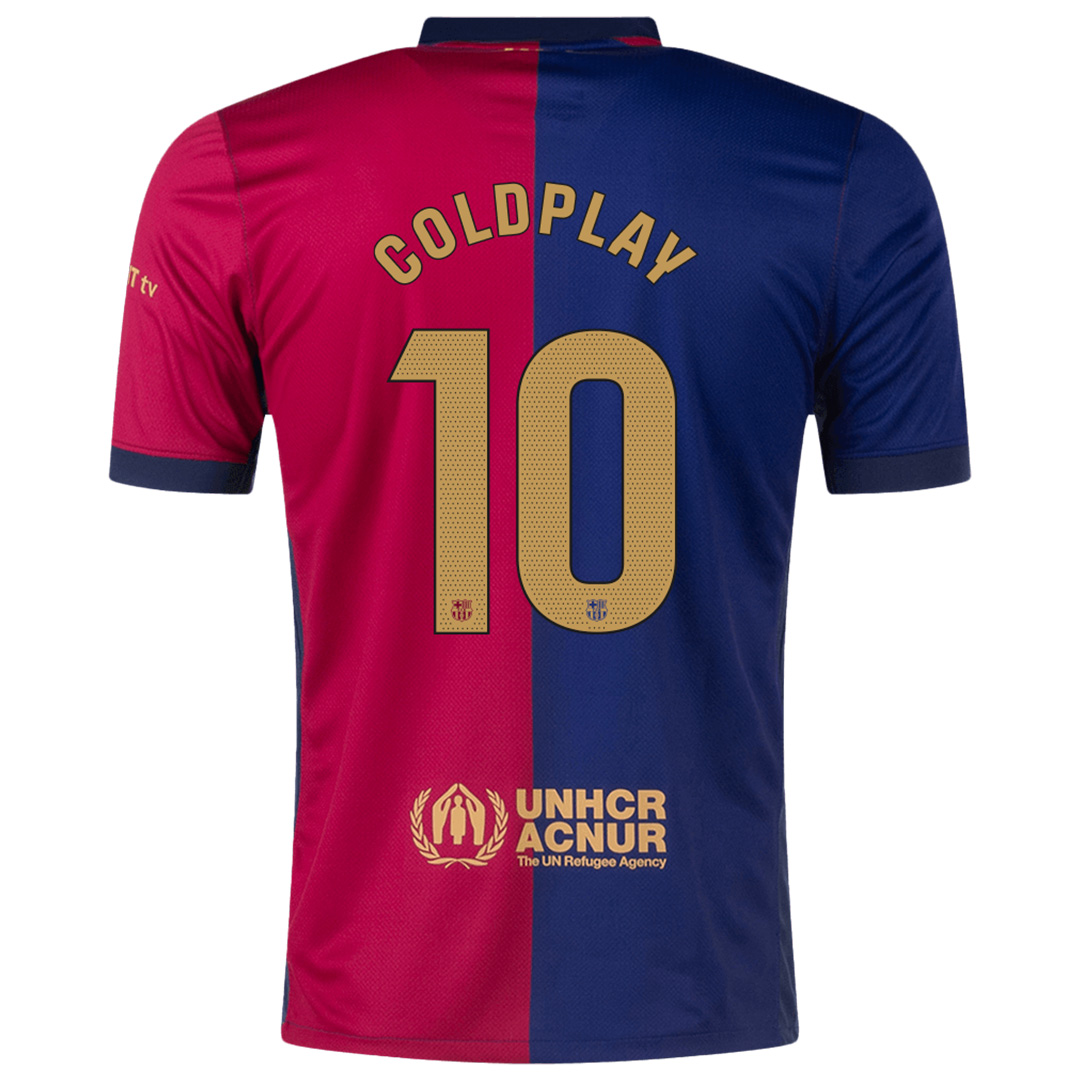 COLDPLAY #10 Barcelona Home Coldplay Jersey 2024/25