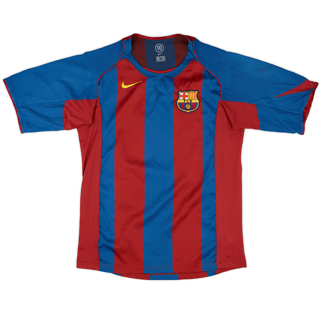 Ronaldinho #10 Retro Barcelona Home Jersey 200405