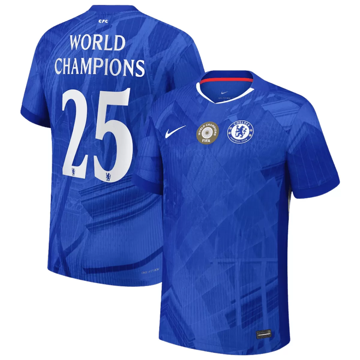 WORLD CHAMPIONS #25 Chelsea Home Match Jersey Player Version 2025/26 - World Champion Badge