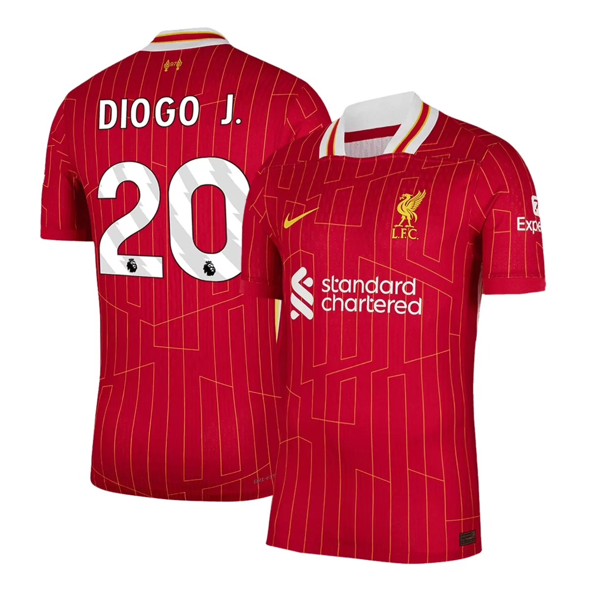DIOGO J. #20 Liverpool Home Match Jersey Player Version 2024/25