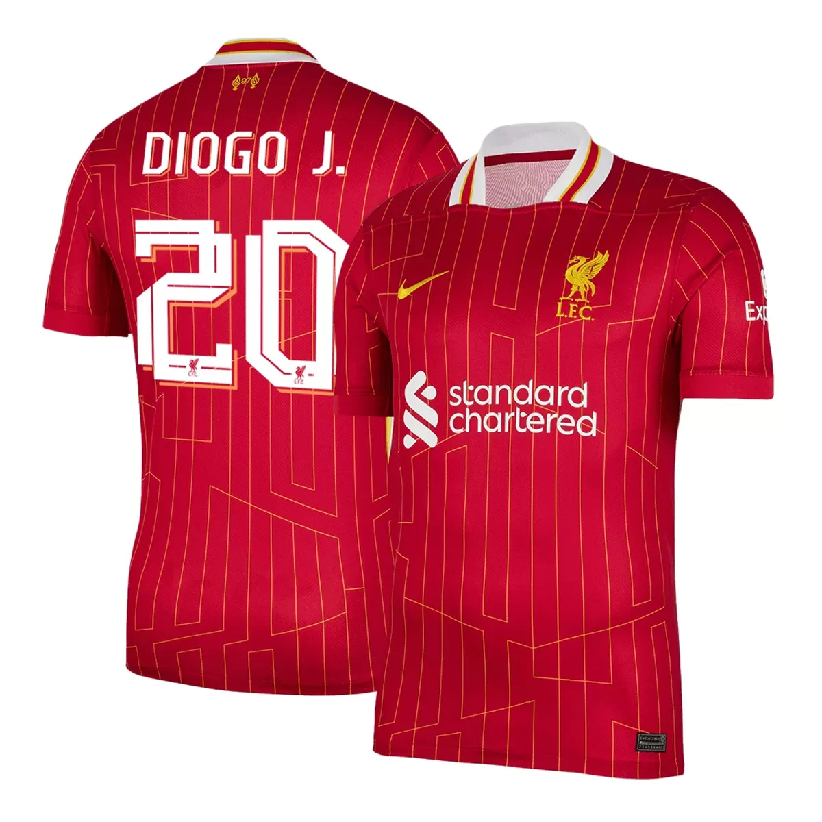 DIOGO J. #20 Liverpool Home Jersey 2024/25 - UCL