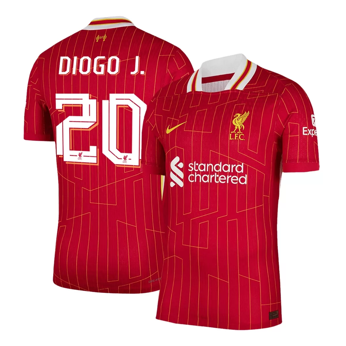 DIOGO J. #20 Liverpool Home Match Jersey Player Version 2024/25 - UCL