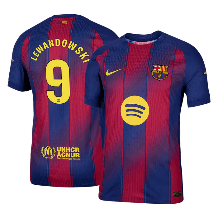 LEWANDOWSKI #9 Barcelona Home Match Jersey Player Version 2025/26