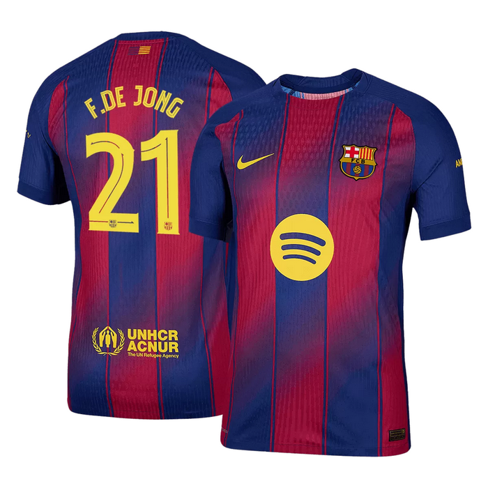 F.DE JONG #21 Barcelona Home Match Jersey Player Version 2025/26 - UCL