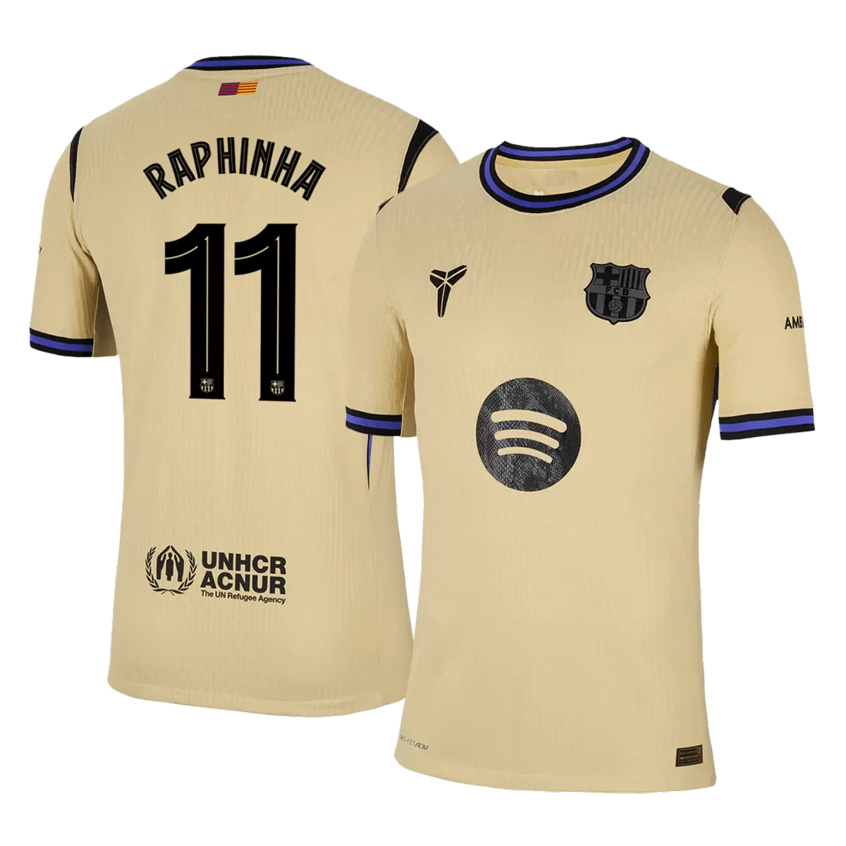 RAPHINHA #11 Barcelona Away Match Jersey Player Version 2025/26 - UCL
