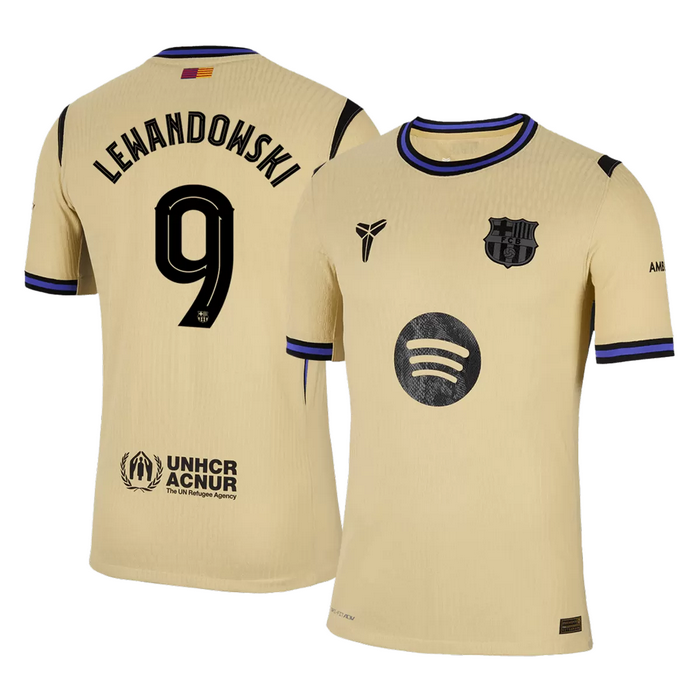 LEWANDOWSKI #9 Barcelona Away Match Jersey Player Version 2025/26 - UCL