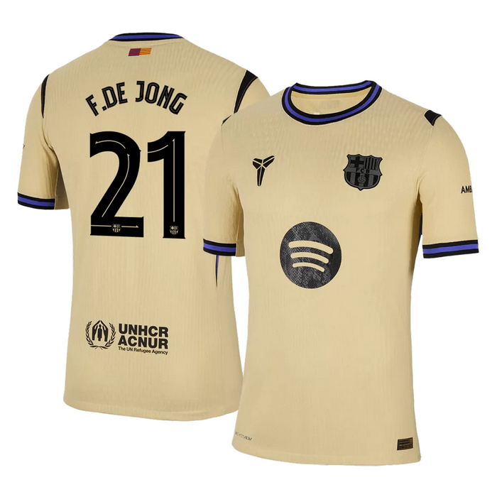 F.DE JONG #21 Barcelona Away Match Jersey Player Version 2025/26 - UCL
