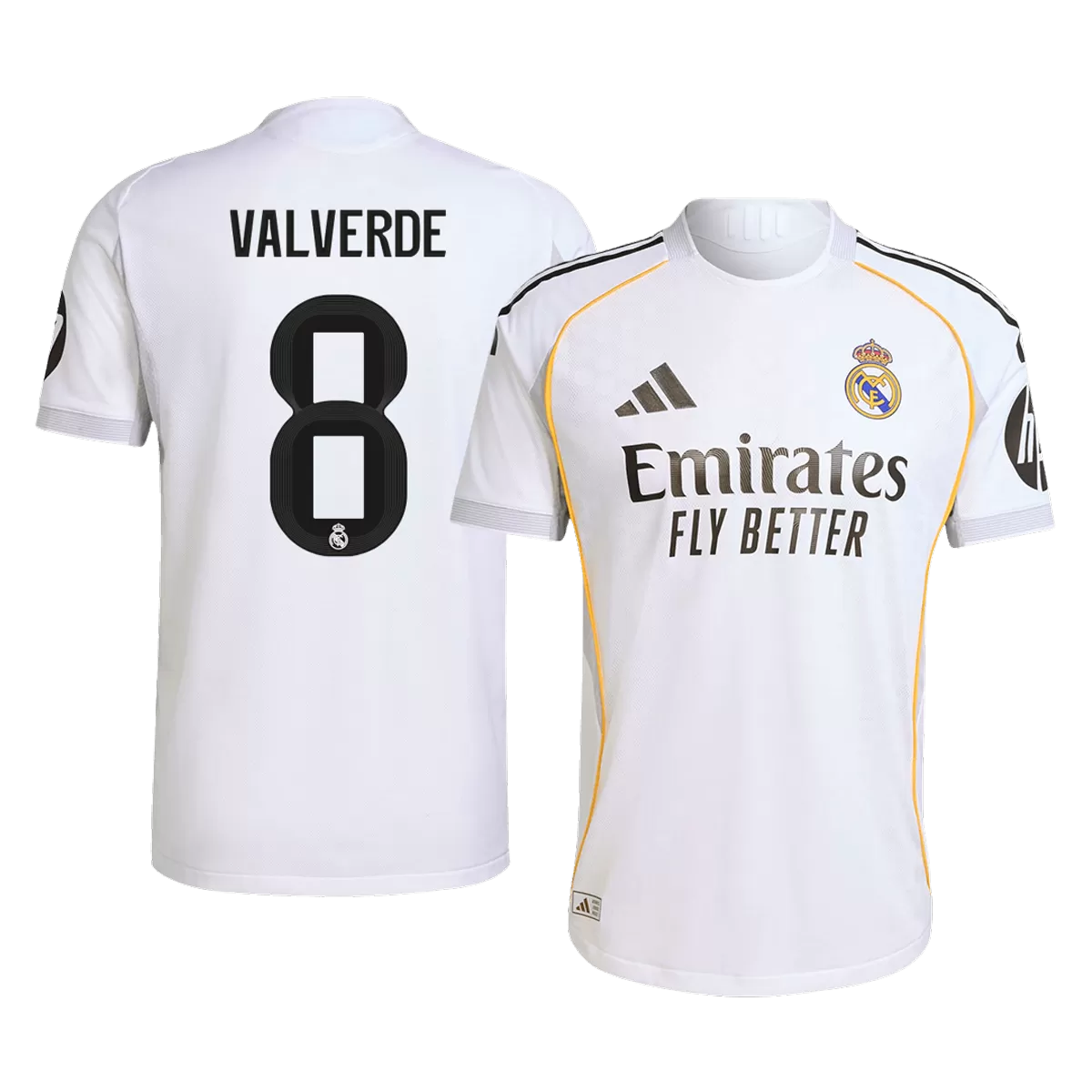 VALVERDE #8 Real Madrid Home Match Jersey Player Version 2025/26