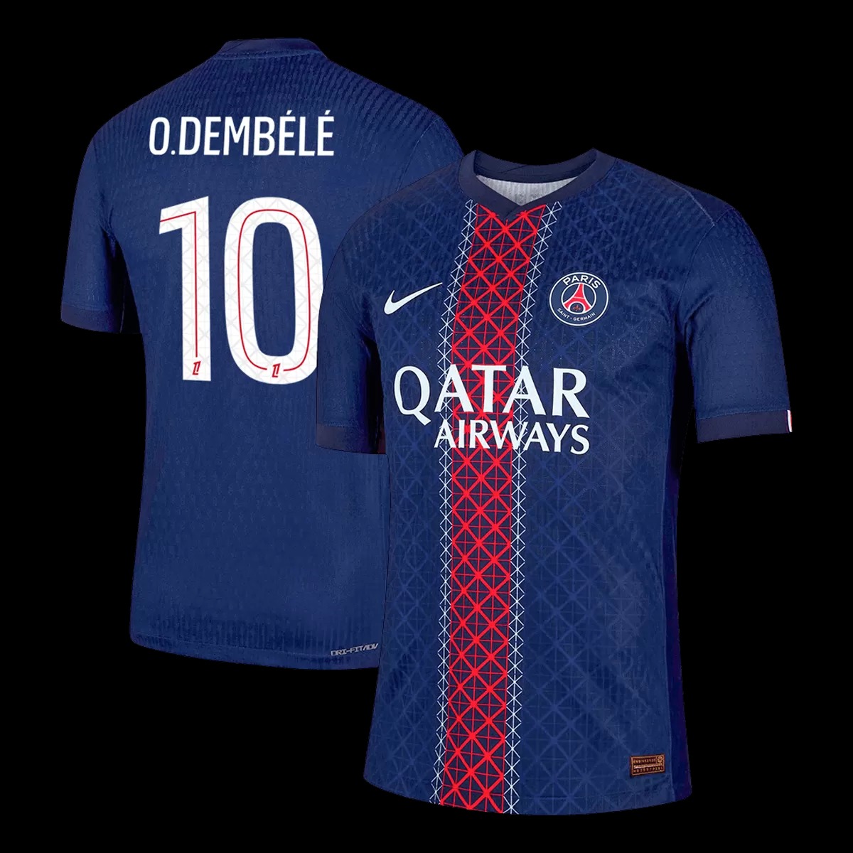 O.DEMBÉLÉ #10 PSG Home Match Jersey Player Version 2025/26