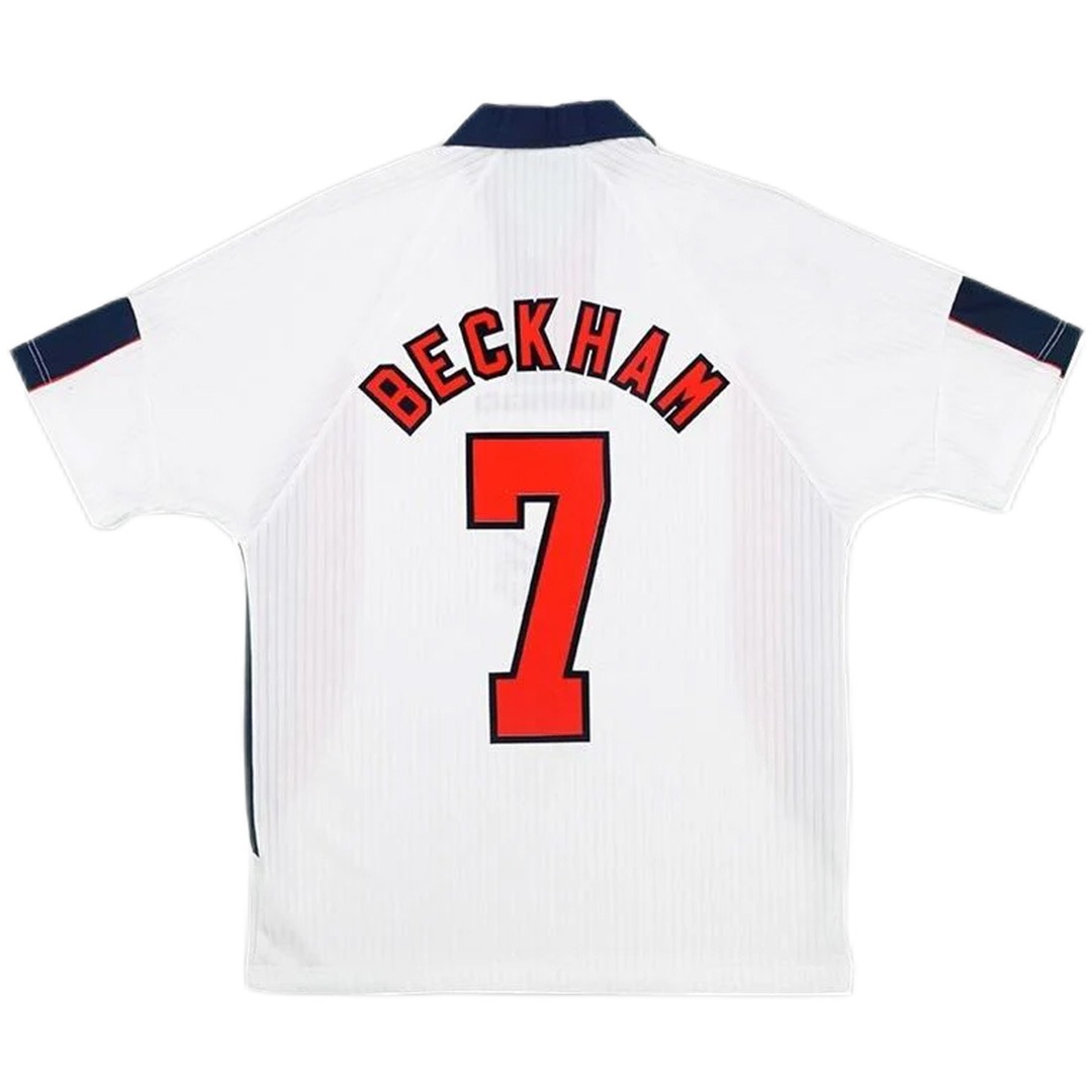 Beckham #7 Retro England Home Jersey World Cup 1998