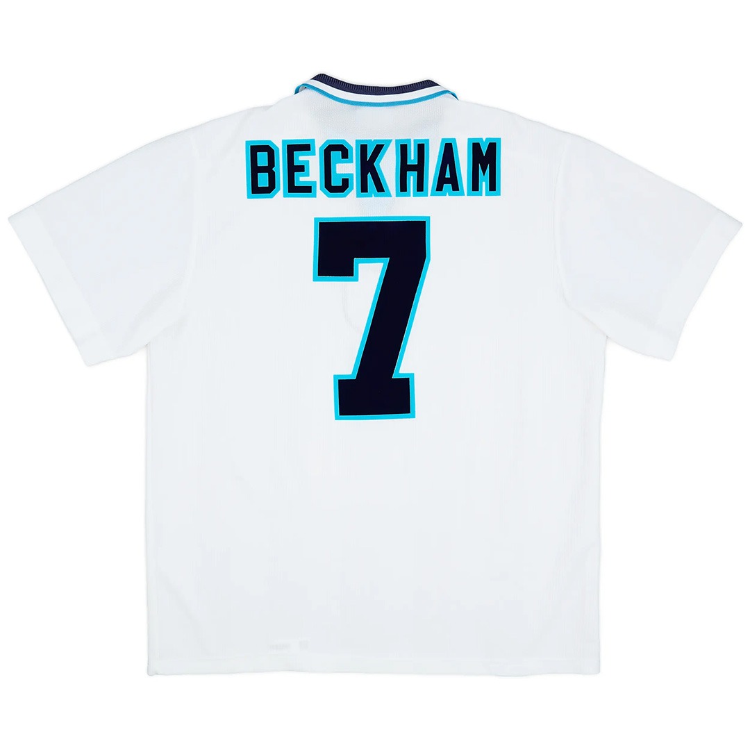 BECKHAM #7 Retro England Home Jersey Euro Cup 1996