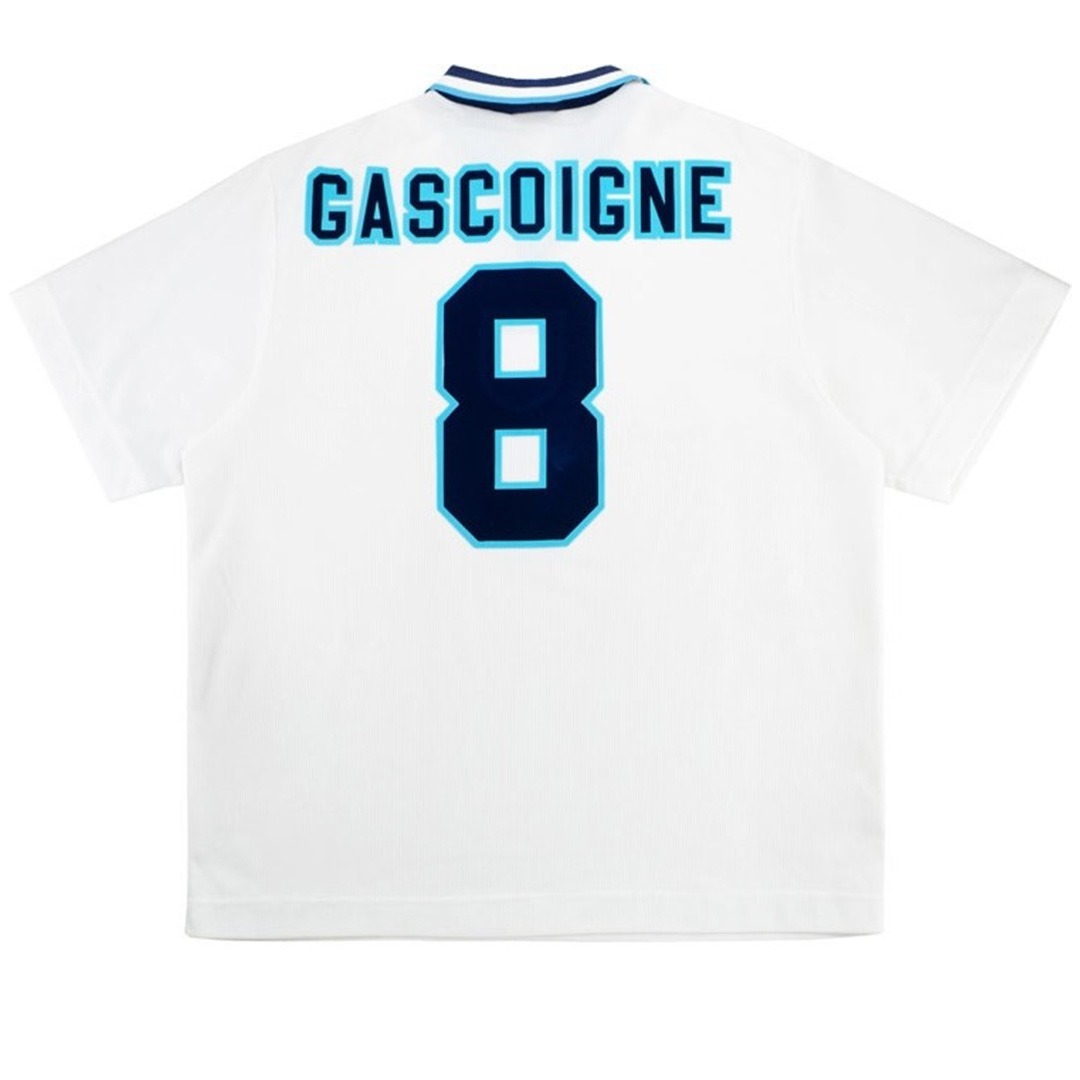 GASCOIGNE #8 Retro England Home Jersey Euro Cup 1996