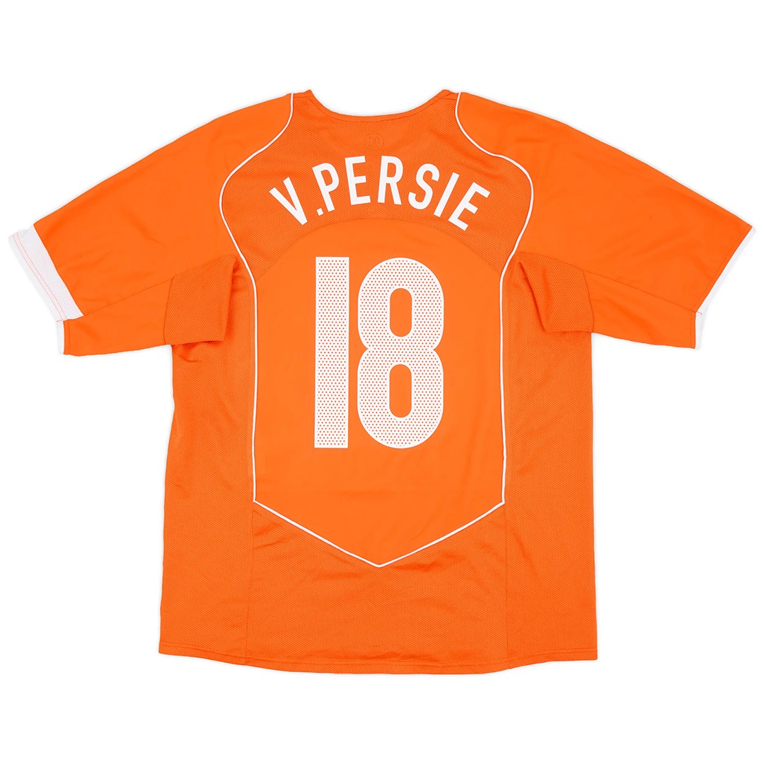 V.PERSIE #18 Retro Netherlands Home Jersey EURO 2004