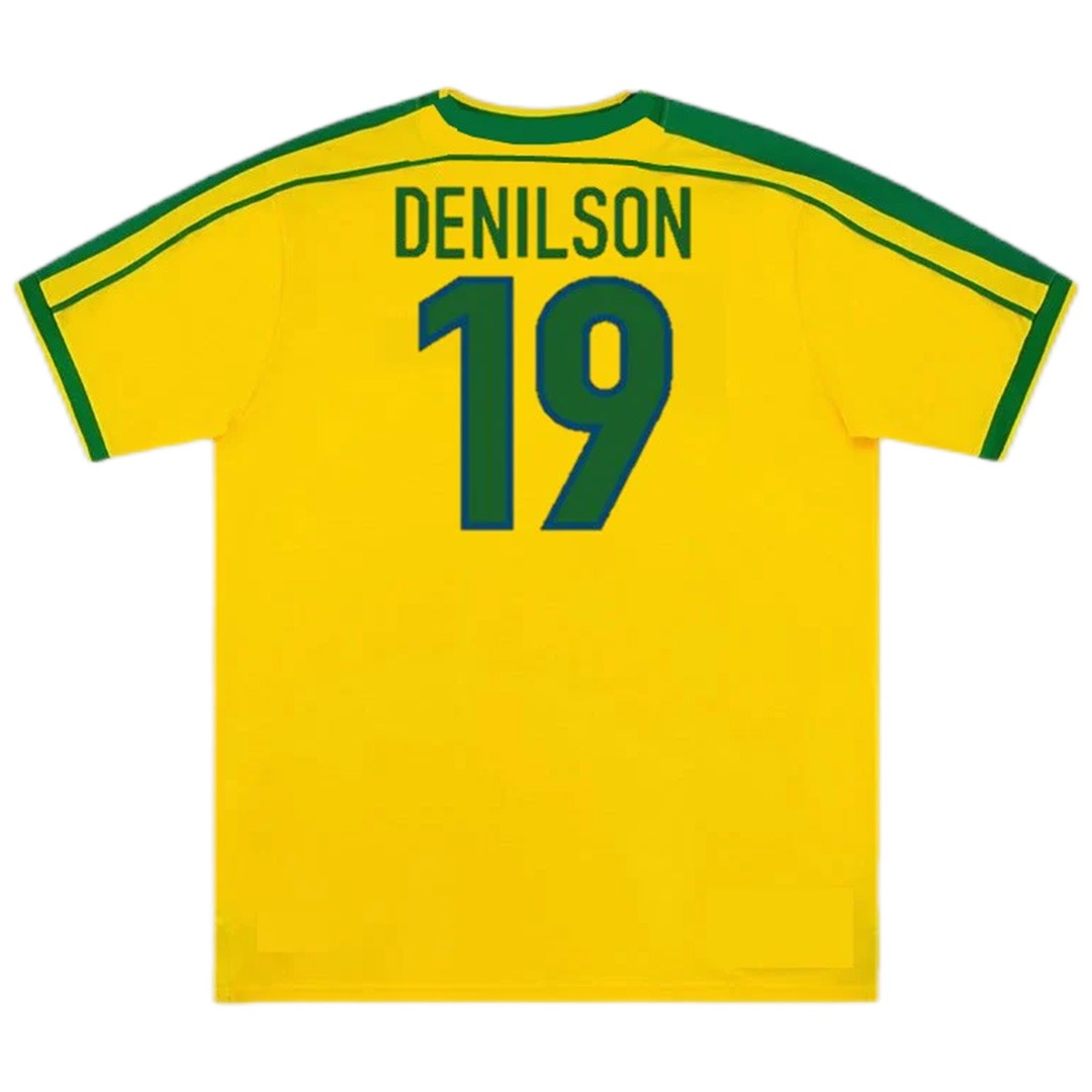 DENILSON #19 Retro Brazil Home Jersey World Cup 1998