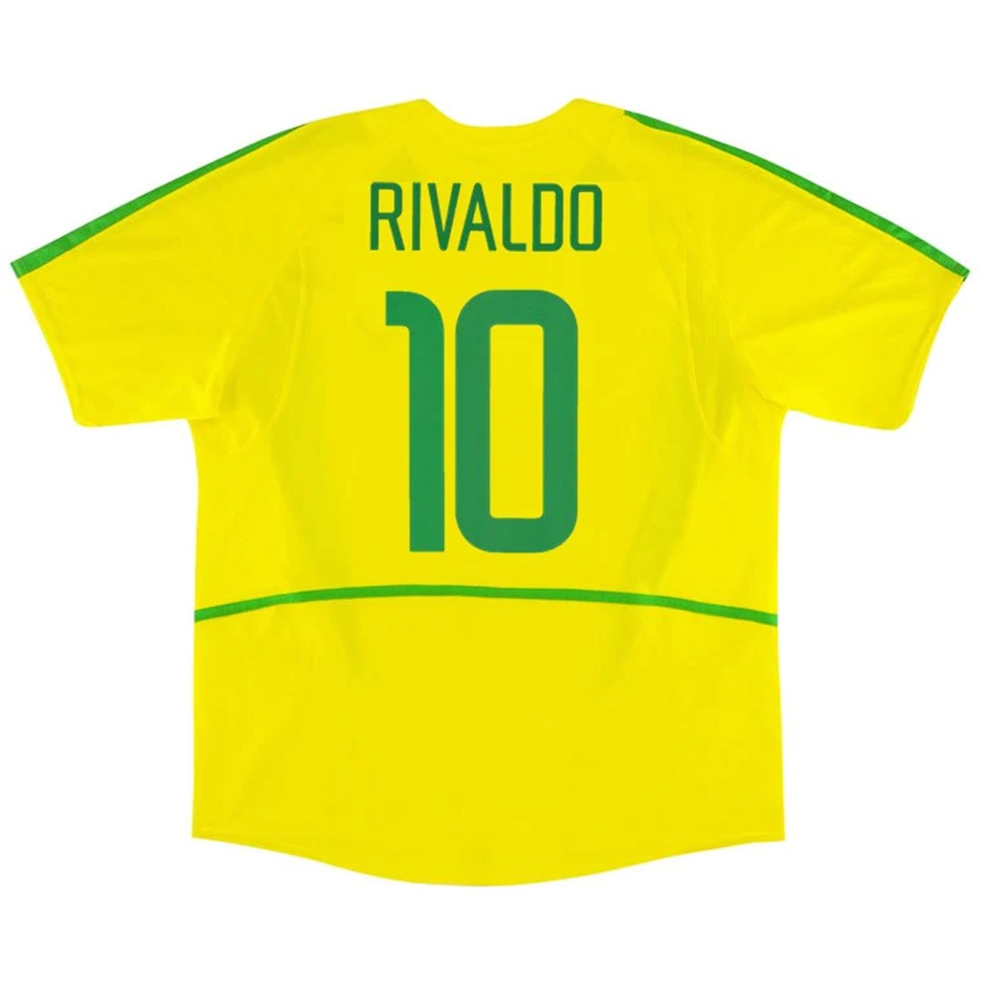 RIVALDO #10 Retro Brazil Home Jersey World Cup 2002