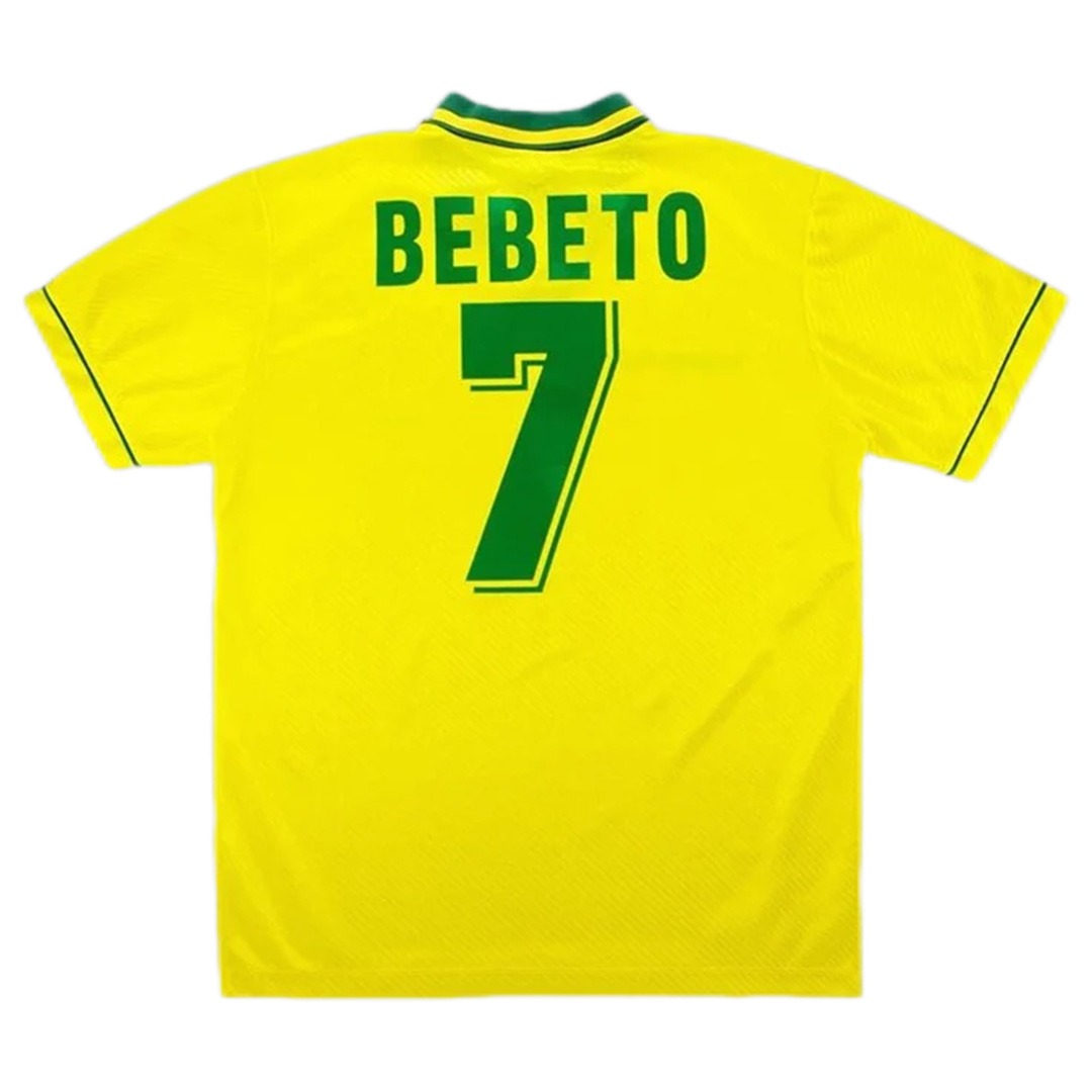 BEBETO #7 Brazil Home Retro Jersey World Cup 1994