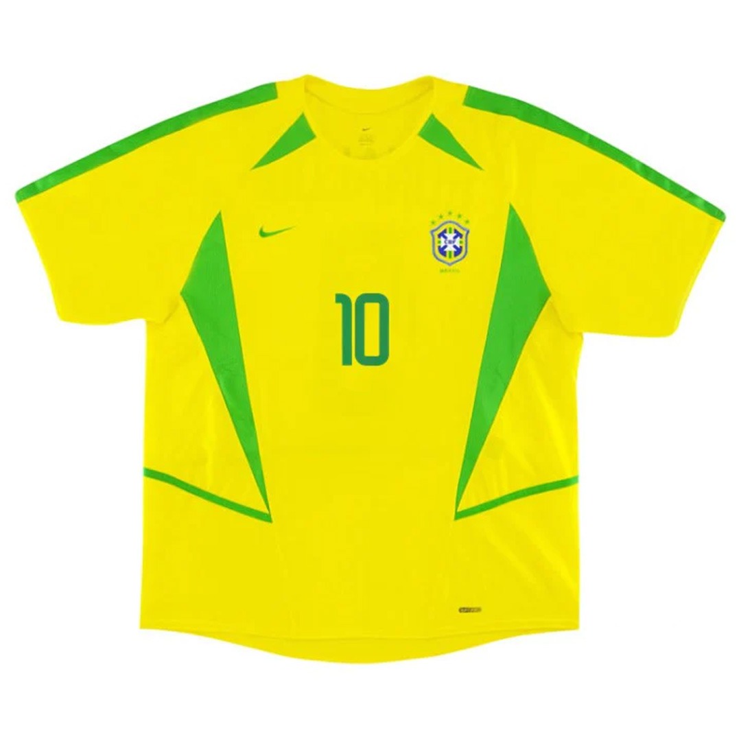 RIVALDO #10 Retro Brazil Home Jersey World Cup 2002