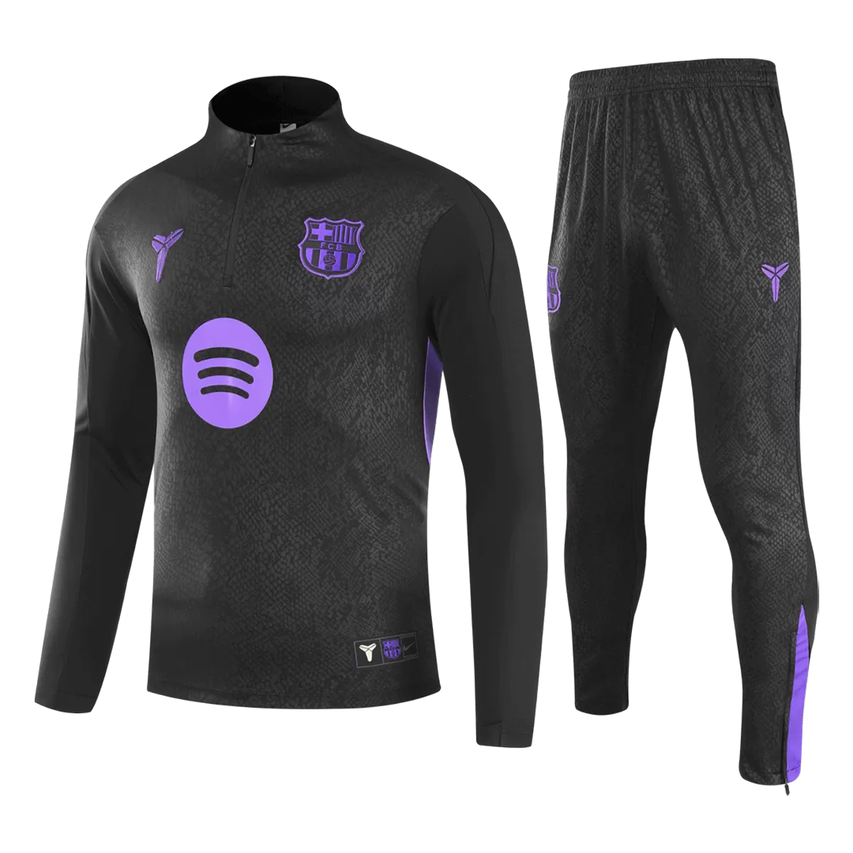 Barcelona Zipper Sweatshirt Kit(Top+Pants) Black 2025/26
