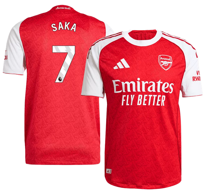 SAKA #7 Arsenal Home Match Jersey Player Version 2025/26